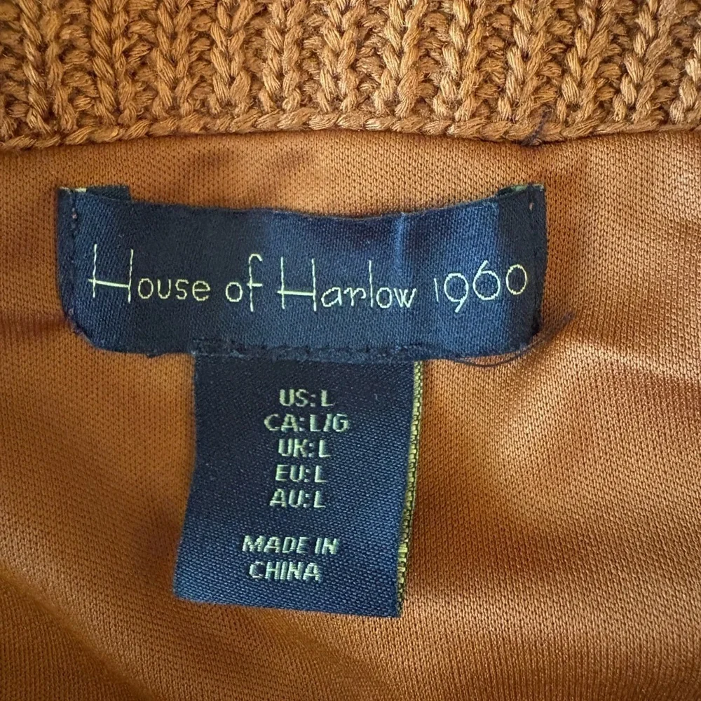 House of Harlow 1960 Camel Knit Top Skirt Size L